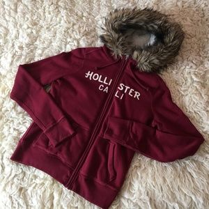 Hollister Sherpa Lined Full-zip Hoodie with Fur